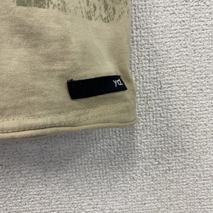 yd.　半袖プリントTシャツ　ブラックレター　ドラゴン　両面プリント　タイダイ柄　茶色　ブラウン　XLサイズ