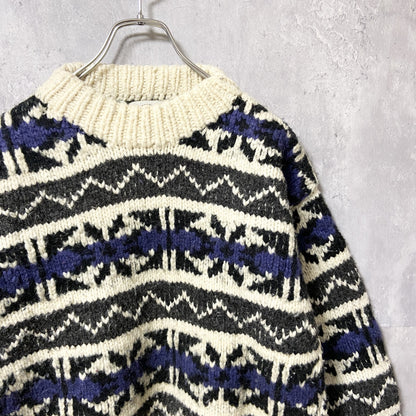 ～90s　ARTH RAGZ　アースラグズ　総柄ウールニットセーター　ヴィンテージ　秋冬服