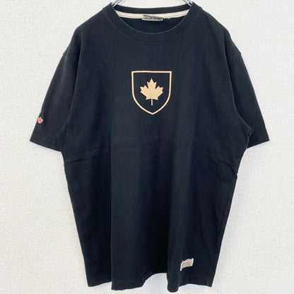 古着 used　RED CANOE　レッドカヌー　半袖プリントTシャツ　レトロ　クルーネック　カナダ　黒　ブラック　Lサイズ