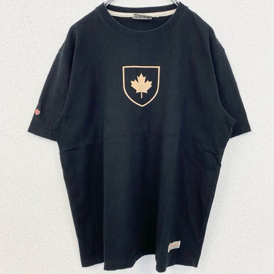 古着 used　RED CANOE　レッドカヌー　半袖プリントTシャツ　レトロ　クルーネック　カナダ　黒　ブラック　Lサイズ