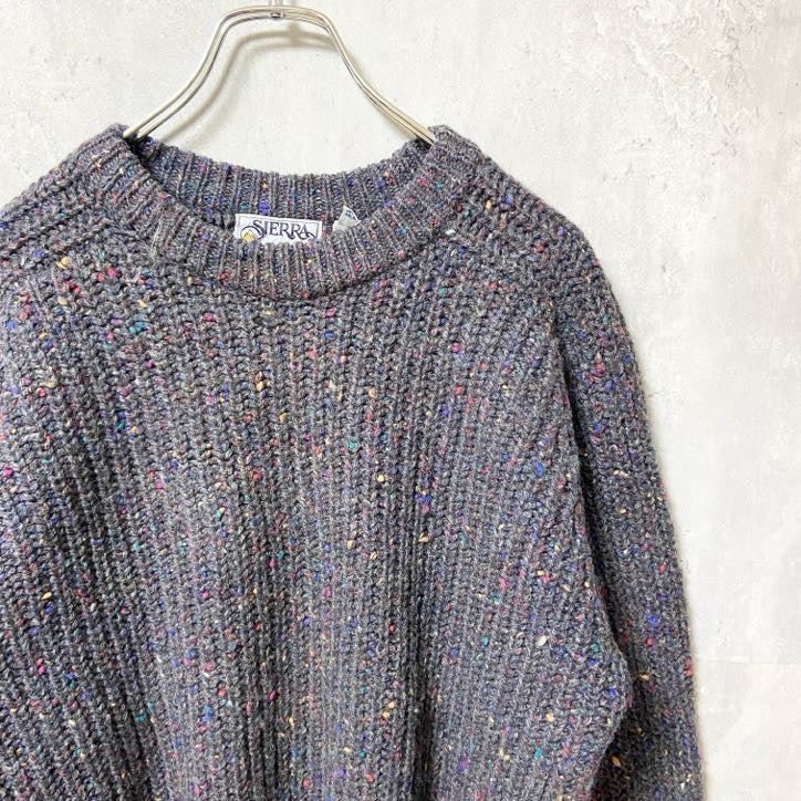 ～90s　SIERRA　シエラ　ウールニットセーター　マーブルネップ　ヴィンテージ　Mサイズ