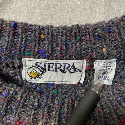 ～90s　SIERRA　シエラ　ウールニットセーター　マーブルネップ　ヴィンテージ　Mサイズ