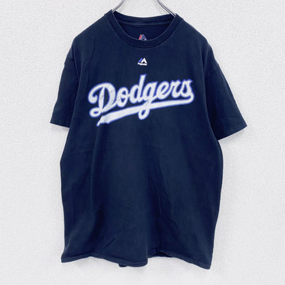 Majestic　マジェスティック　MLB　ロサンゼルスロジャース 　半袖Tシャツ　黑　ブラック　Lサイズ