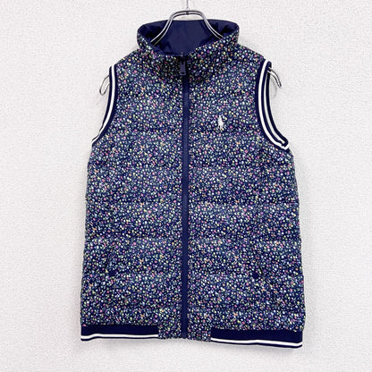 Ralph Lauren　ラルフローレン　ダウンベスト　リバーシブル　花柄　紺　ネイビー