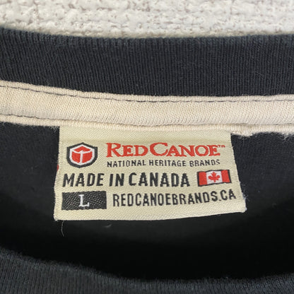 古着 used　RED CANOE　レッドカヌー　半袖プリントTシャツ　レトロ　クルーネック　カナダ　黒　ブラック　Lサイズ