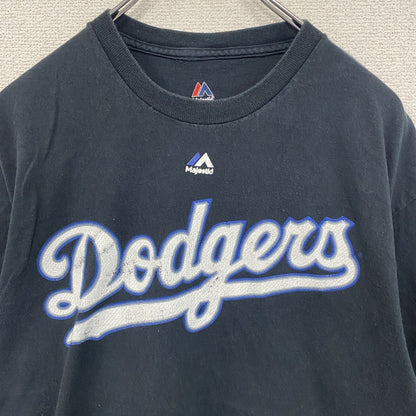 Majestic　マジェスティック　MLB　ロサンゼルスロジャース 　半袖Tシャツ　黑　ブラック　Lサイズ