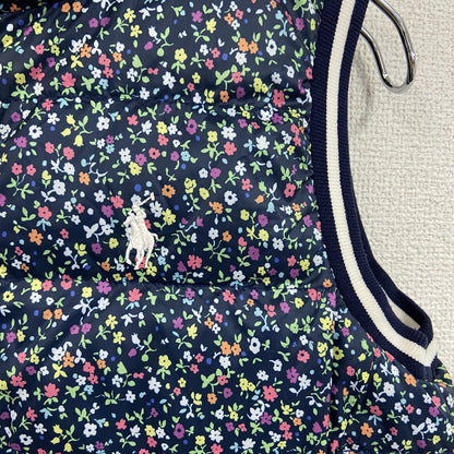 Ralph Lauren　ラルフローレン　ダウンベスト　リバーシブル　花柄　紺　ネイビー