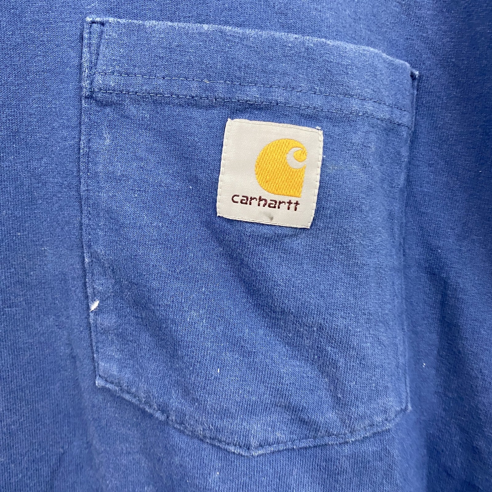 Carhartt　カーハート　半袖Tシャツ　胸ポケット　ワンポイント　青　ブルー　XLサイズ