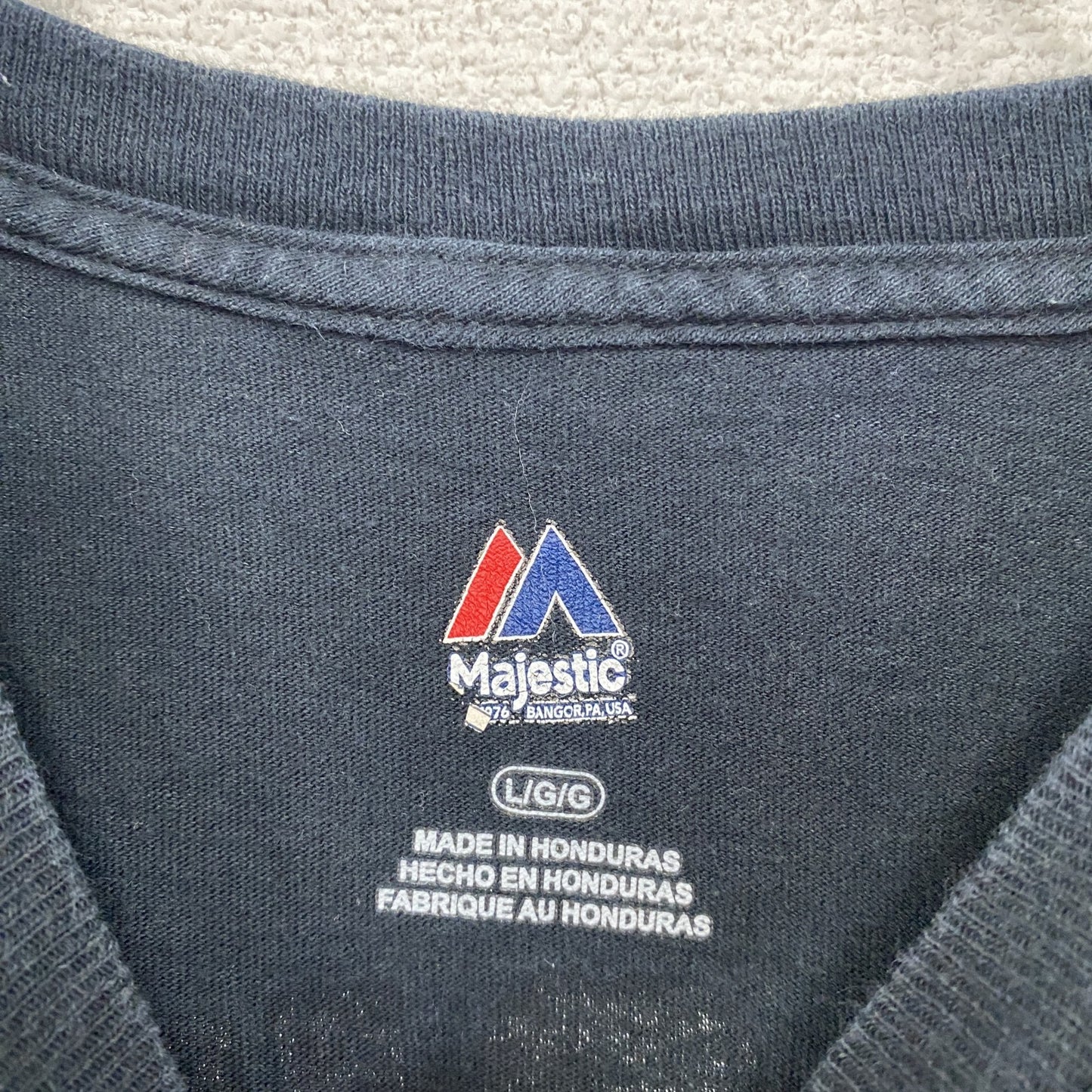 Majestic　マジェスティック　MLB　ロサンゼルスロジャース 　半袖Tシャツ　黑　ブラック　Lサイズ