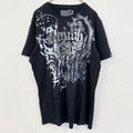 古着 used　CLOCKHOUSE　半袖プリントTシャツ　Y2K　ゴシック　クラシック　クルーネック　黒　ブラック　XXLサイズ