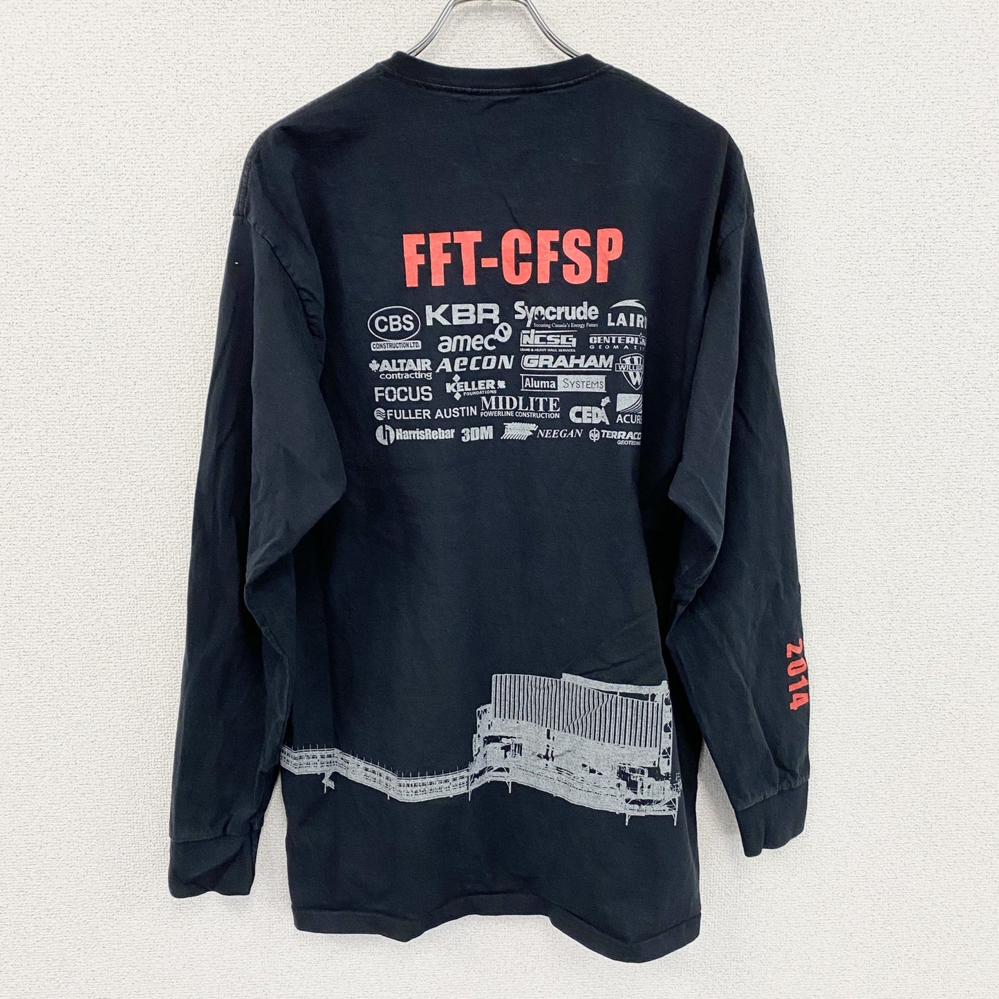 FRUIT OF THE LOOM　長袖Tシャツ/ロンT　黒　ブラック　XLサイズ