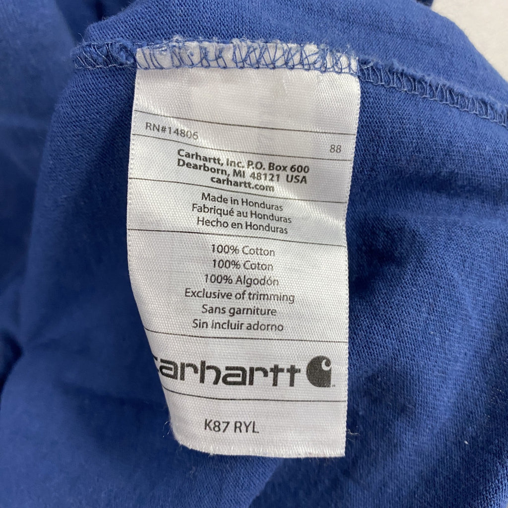 Carhartt　カーハート　半袖Tシャツ　胸ポケット　ワンポイント　青　ブルー　XLサイズ