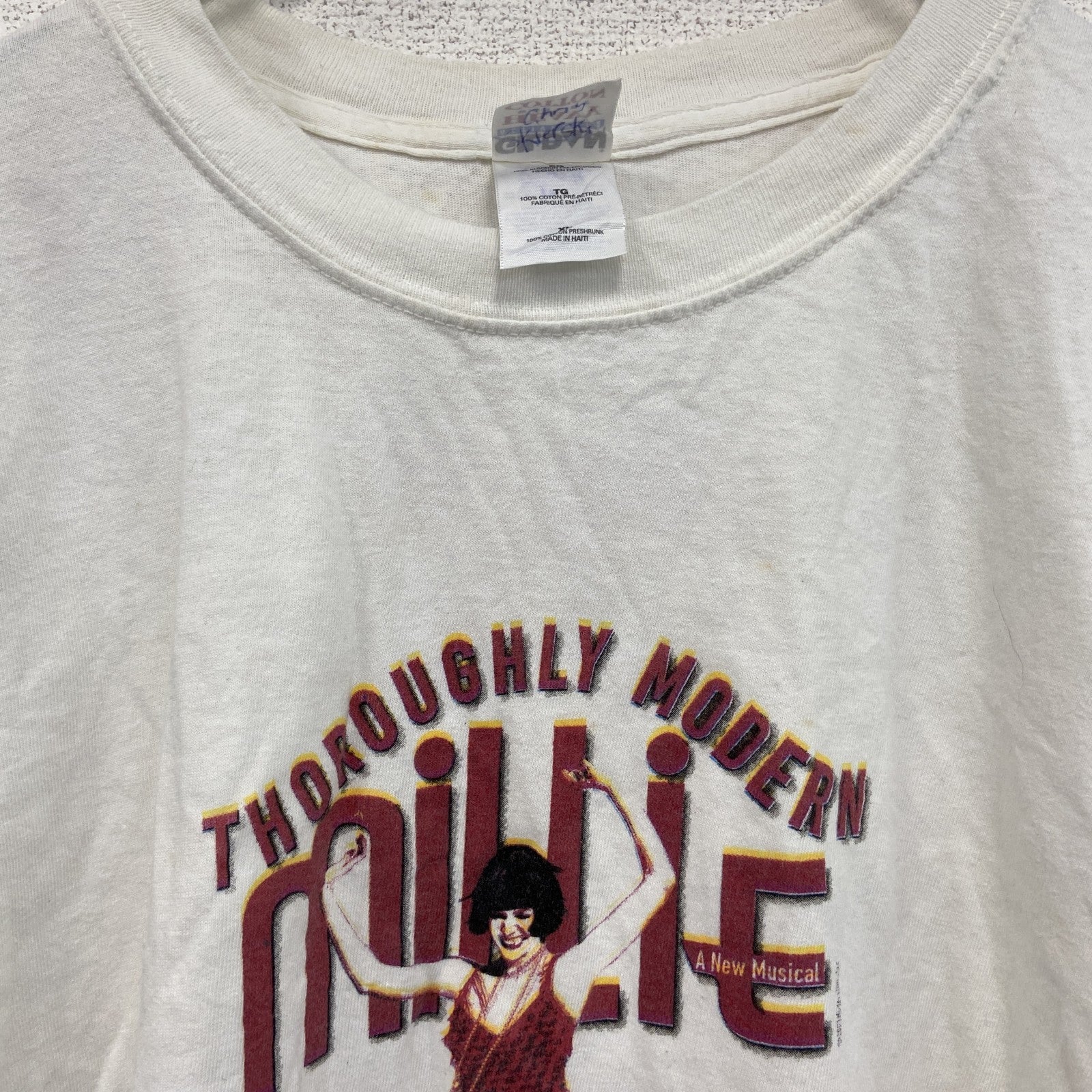 GILDAN　ギルダン　millie　半袖プリントTシャツ　ミュージカル　白　ホワイト　XLサイズ