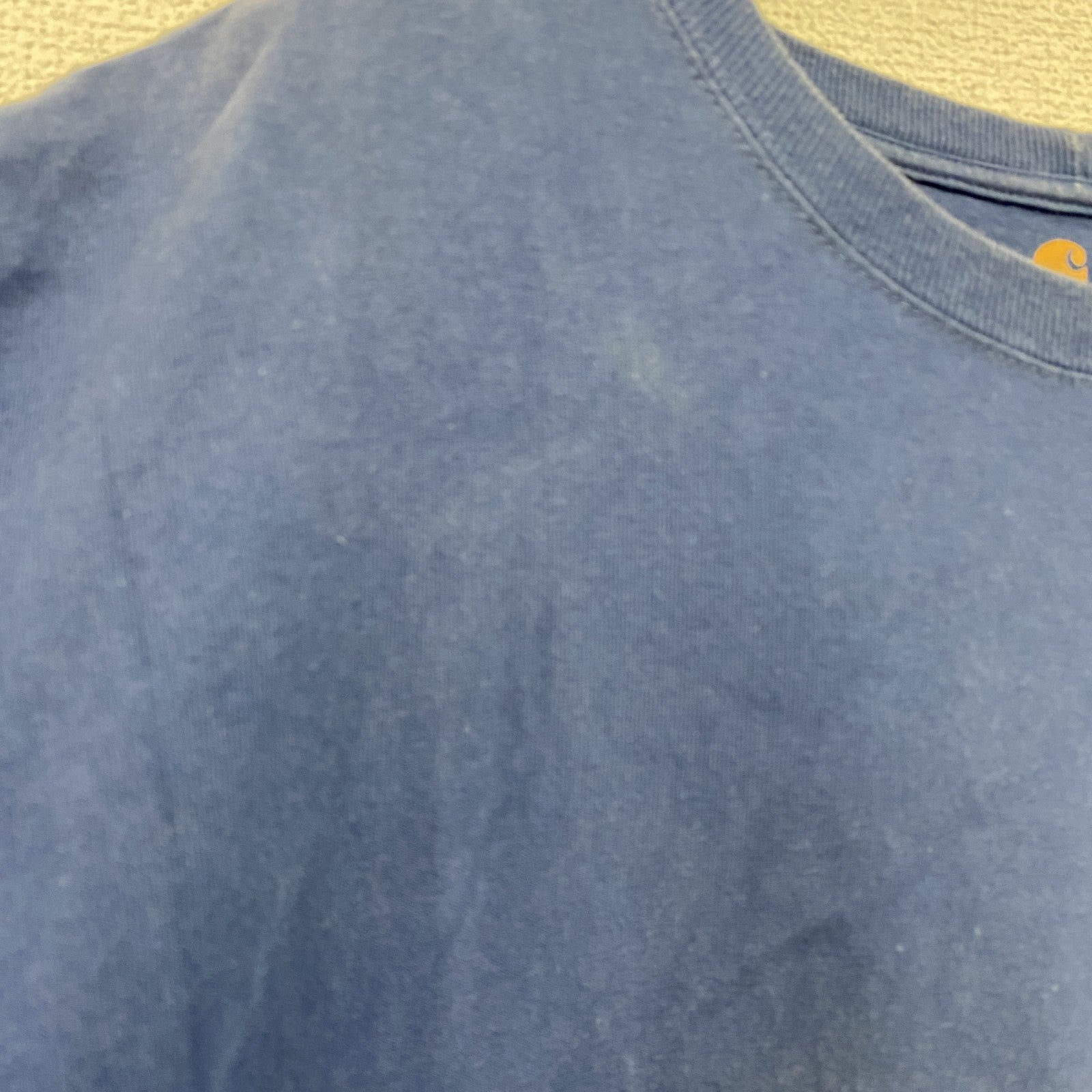 Carhartt　カーハート　半袖Tシャツ　胸ポケット　ワンポイント　青　ブルー　XLサイズ