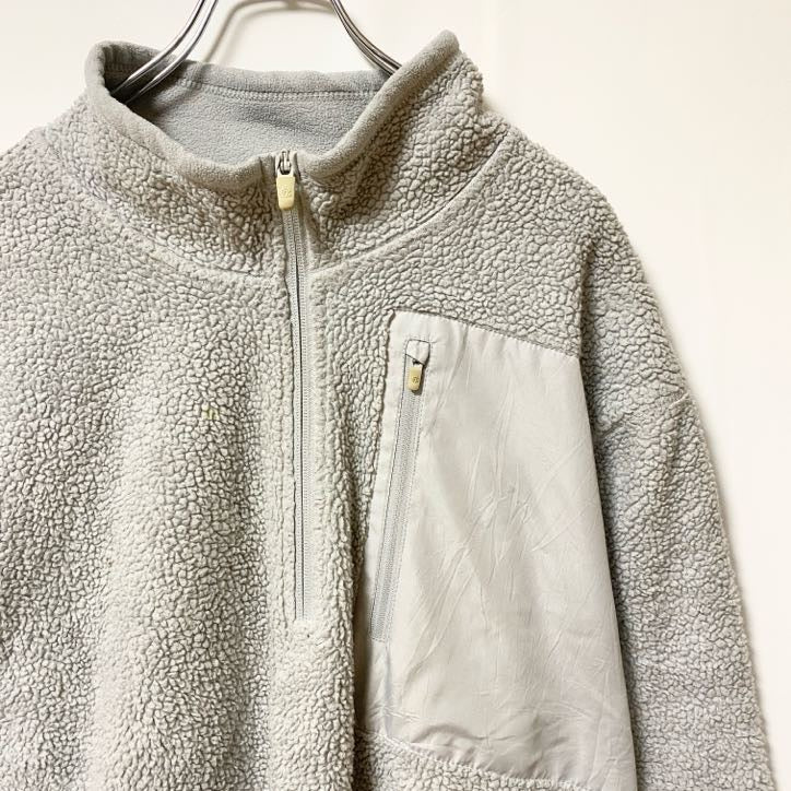 古着 used　Champion チャンピオン　長袖ハーフジップフリースジャケット　ハイネック　グレー　XXLサイズ