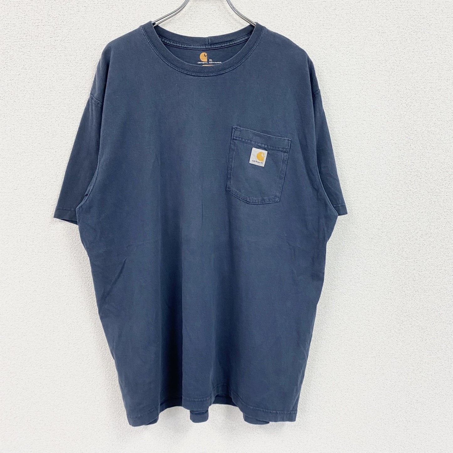 Carhartt　カーハート　半袖Tシャツ　胸ポケット　ワンポイント　紺　ネイビー　XLサイズ