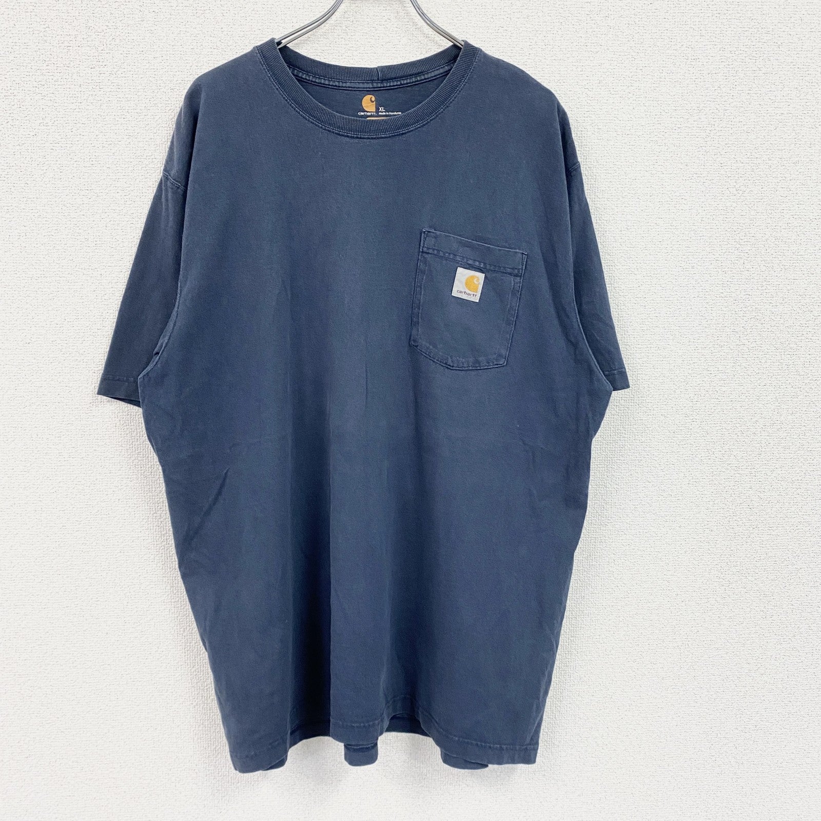 Carhartt　カーハート　半袖Tシャツ　胸ポケット　ワンポイント　紺　ネイビー　XLサイズ