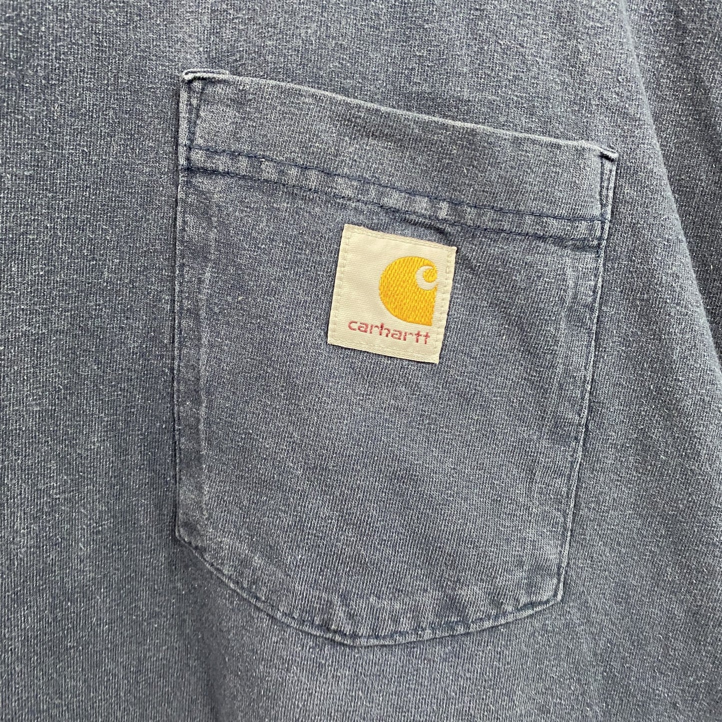 Carhartt　カーハート　半袖Tシャツ　胸ポケット　ワンポイント　紺　ネイビー　XLサイズ
