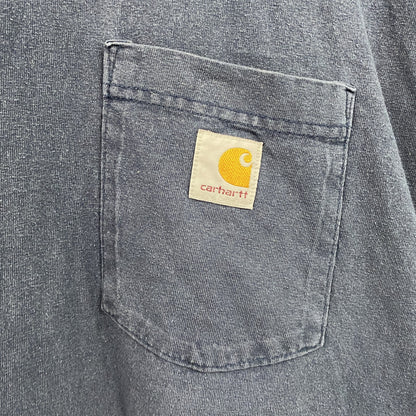 Carhartt　カーハート　半袖Tシャツ　胸ポケット　ワンポイント　紺　ネイビー　XLサイズ