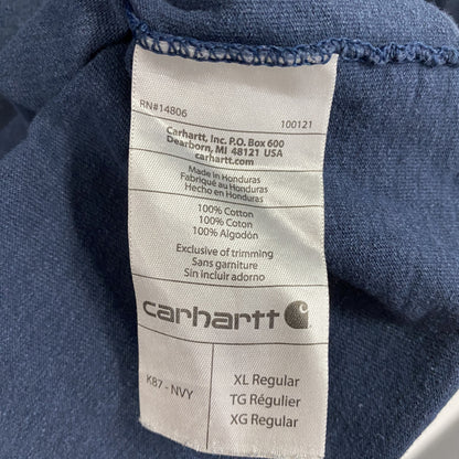 Carhartt　カーハート　半袖Tシャツ　胸ポケット　ワンポイント　紺　ネイビー　XLサイズ