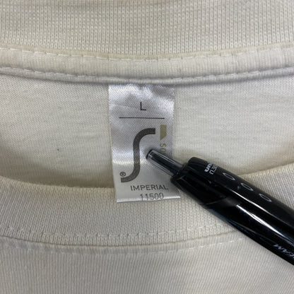 古着 used　SOL‘S　半袖プリントTシャツ　格闘技　キックボクシング　カジュアルデザイン　クルーネック　レトロ　白　Lサイズ