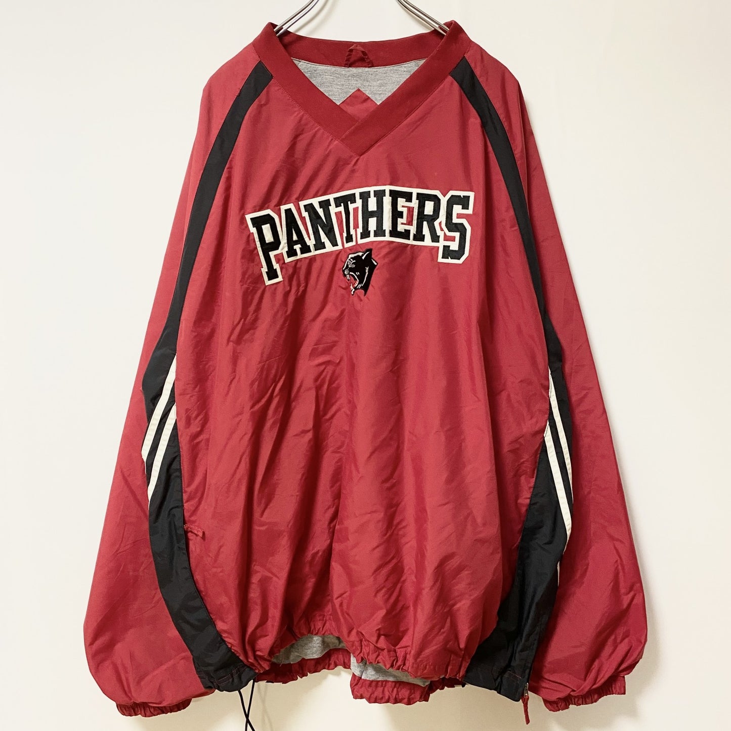 古着 used　Holloway　長袖ナイロンプルオーバー　ウインドブレーカー　PANTHERS　ビッグシルエット　3XLサイズ