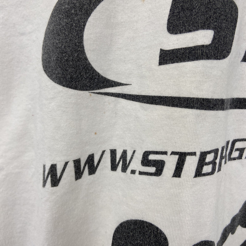 古着 used　SOL‘S　半袖プリントTシャツ　格闘技　キックボクシング　カジュアルデザイン　クルーネック　レトロ　白　Lサイズ