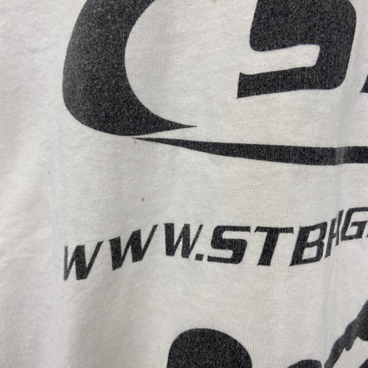古着 used　SOL‘S　半袖プリントTシャツ　格闘技　キックボクシング　カジュアルデザイン　クルーネック　レトロ　白　Lサイズ
