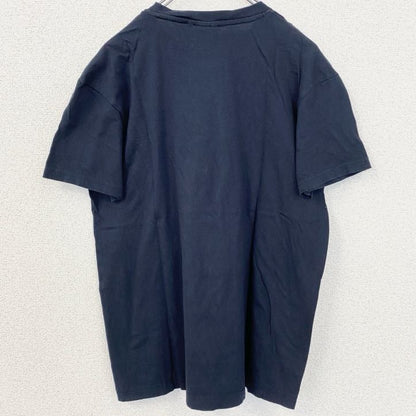 古着 used　半袖刺Tシャツ　ITALIA　イタリア　国旗　クルーネック　レトロデザイン　紺　ネイビー　Lサイズ