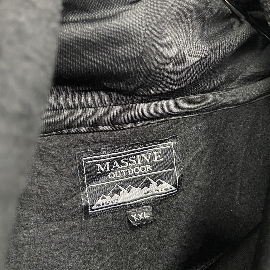 MASSIVE OUTDOOR　ハーフジップフリースジャケット　アノラックパーカー　ワンポイント　ノルディック柄　レッド　2XLサイズ