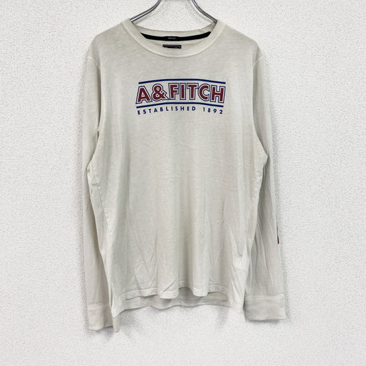 Abercrombie&Fitch　アバクロンビー&フィッッチ　長袖Tシャツ/ロンT　デカロゴ　白　ホワイト　XLサイズ