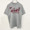 古着 used　sg　半袖プリントTシャツ　TOSKANA　2015　カジュアルデザイン　クルーネック　レトロ　グレー　Sサイズ