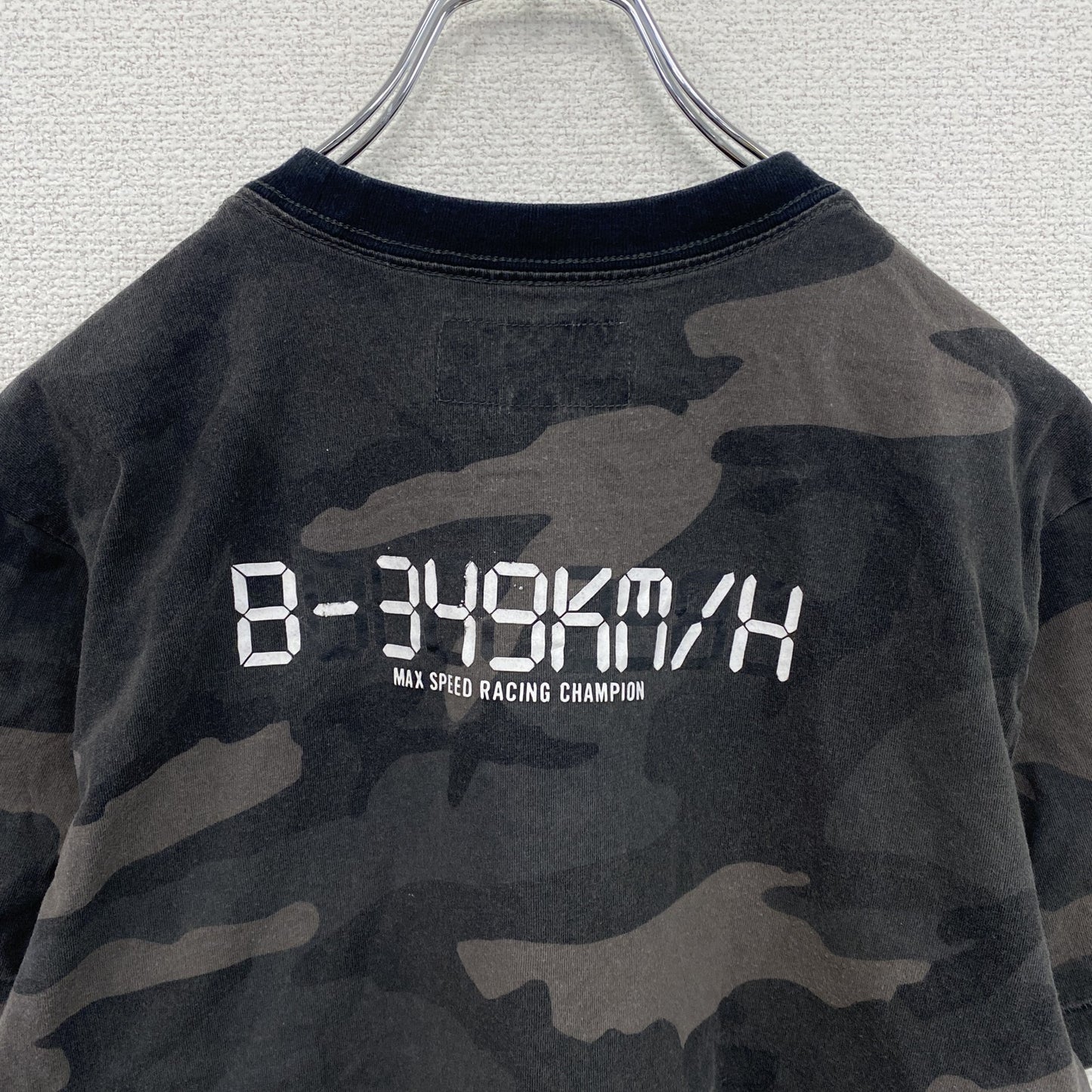 CHOCOLATE　チョコレート　半袖Tシャツ　リンガーT　カモフラ　迷彩柄　カーキ　Sサイズ