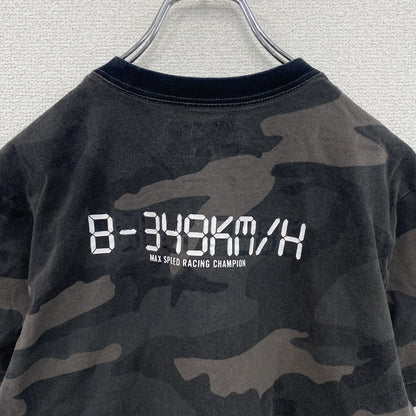 CHOCOLATE　チョコレート　半袖Tシャツ　リンガーT　カモフラ　迷彩柄　カーキ　Sサイズ