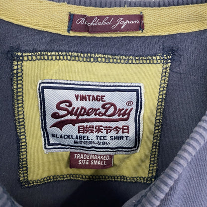 古着 used　SuperDry　極度乾燥　半袖プリントTシャツ　レトロデザイン　クルーネック　灰　グレー　Sサイズ