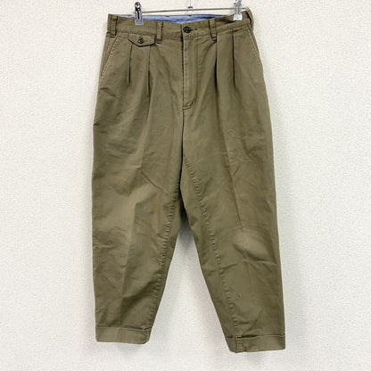 BEAMS　ビームス　ワイドパンツ　ジップフライ　カーキ　Sサイズ