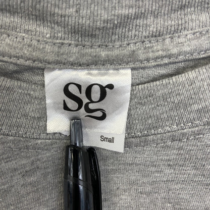 古着 used　sg　半袖プリントTシャツ　TOSKANA　2015　カジュアルデザイン　クルーネック　レトロ　グレー　Sサイズ