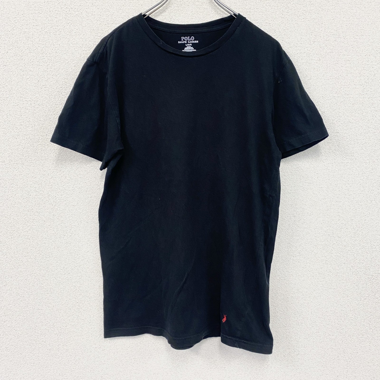POLO RALPH LAUREN　ポロラルフローレン　半袖Tシャツ　刺繍ロゴ　黒　ブラック　Lサイズ
