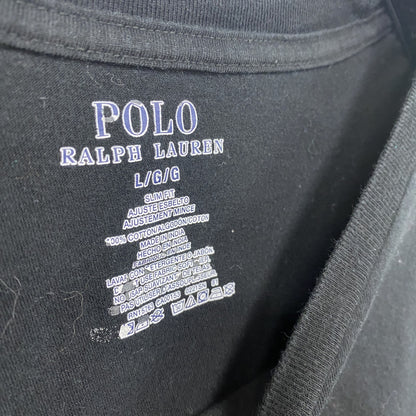 POLO RALPH LAUREN　ポロラルフローレン　半袖Tシャツ　刺繍ロゴ　黒　ブラック　Lサイズ