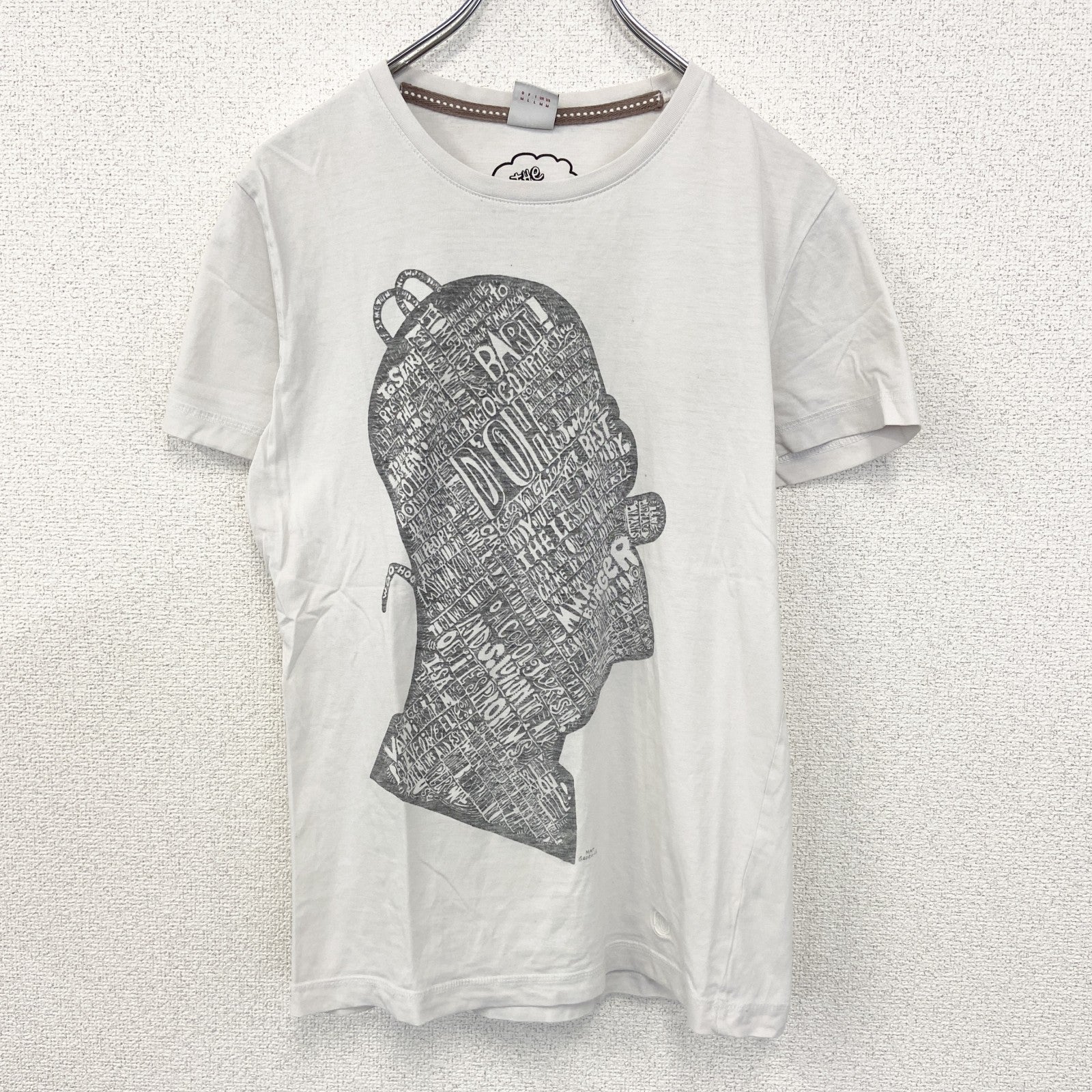 古着 used　THE SIMPSONS　半袖オリジナルプリントTシャツ　ホーマー ジェイ シンプソン　クルーネック　白　Mサイズ