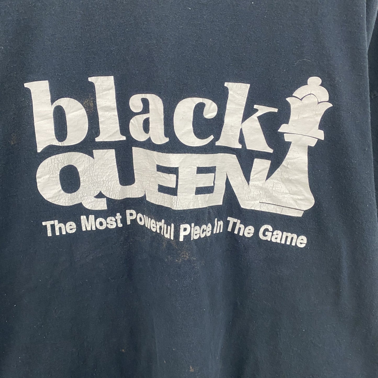 半袖プリントTシャツ　メッセージT　Black Queen　黑　ブラック