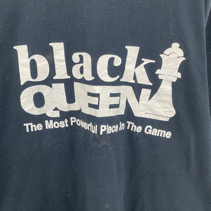 半袖プリントTシャツ　メッセージT　Black Queen　黑　ブラック