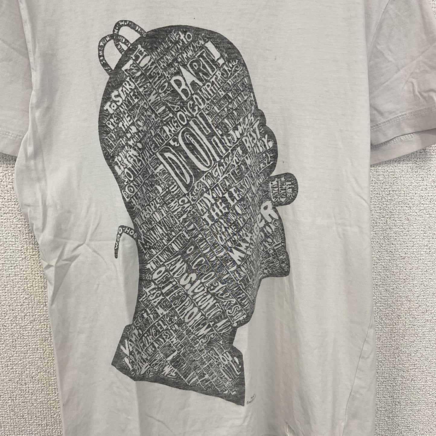 古着 used　THE SIMPSONS　半袖オリジナルプリントTシャツ　ホーマー ジェイ シンプソン　クルーネック　白　Mサイズ
