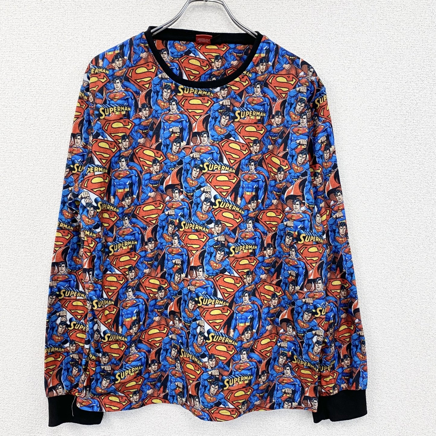 Ceder Wood State　長袖Tシャツ/ロンT　スーパーマン　総柄　Lサイズ