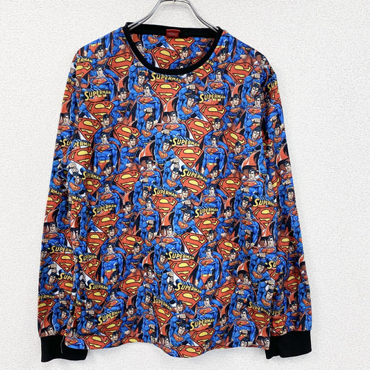 Ceder Wood State　長袖Tシャツ/ロンT　スーパーマン　総柄　Lサイズ