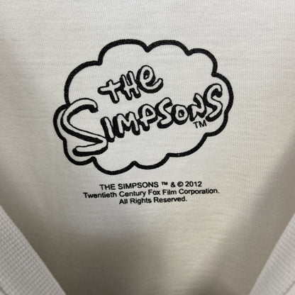 古着 used　THE SIMPSONS　半袖オリジナルプリントTシャツ　ホーマー ジェイ シンプソン　クルーネック　白　Mサイズ