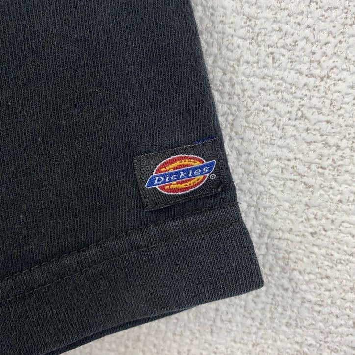 古着 used　Dickies　ディッキーズ　半袖プリントTシャツ　レトロ　クルーネック　ヘルメット　黒　ブラック　Mサイズ