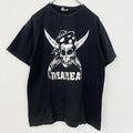 古着 used　JHK　半袖プリントTシャツ　Marea　クルーネック　レトロデザイン　骸骨　スカル　黒　ブラック　Mサイズ