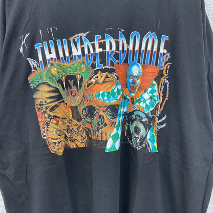 古着 used　ノーブランド　半袖プリントTシャツ　IT　ペニー ワイズ　個性的デザイン　クルーネック　黒　ブラック　Lサイズ