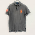 POLO by Ralph Lauren　ラルフローレン　半袖ポロシャツ　ビックポニー　刺繍ロゴ　ワッペン　ダークグレー　Mサイズ